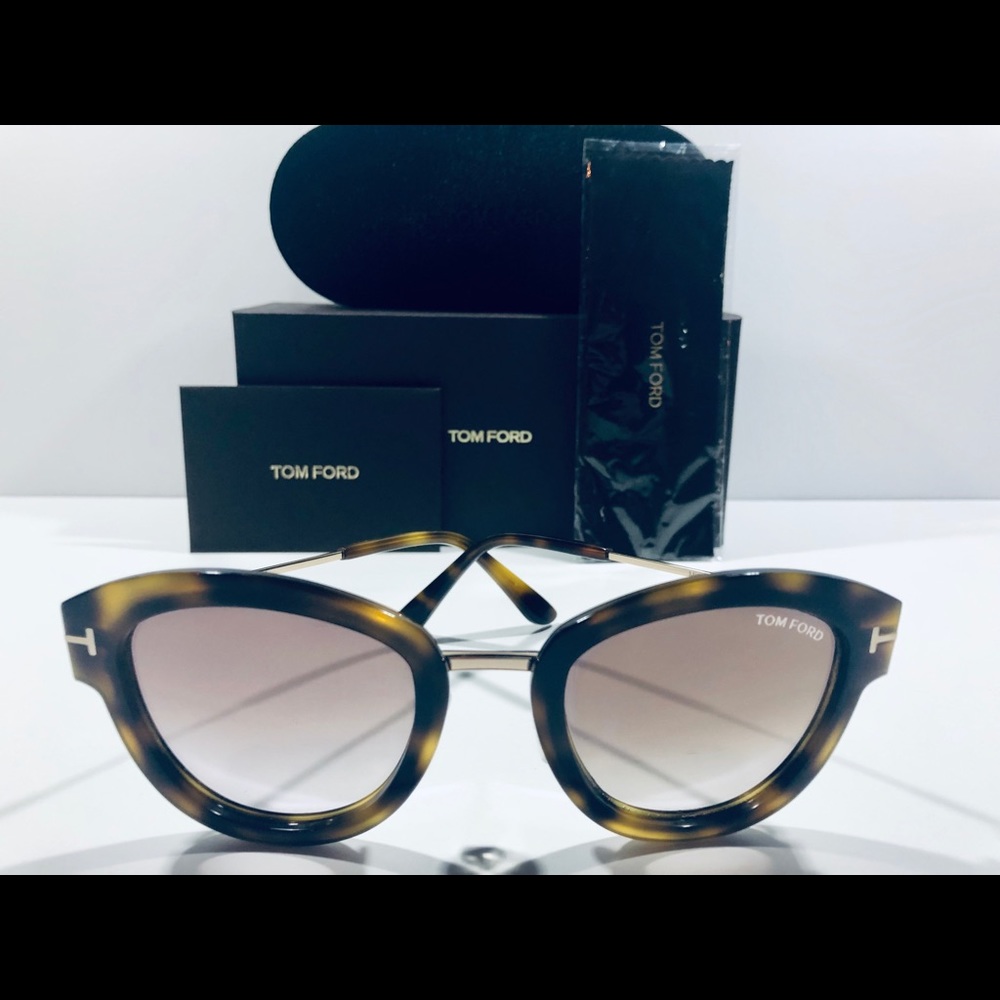Tom Ford Sunglasses Havana Brown Rose Gold New 52